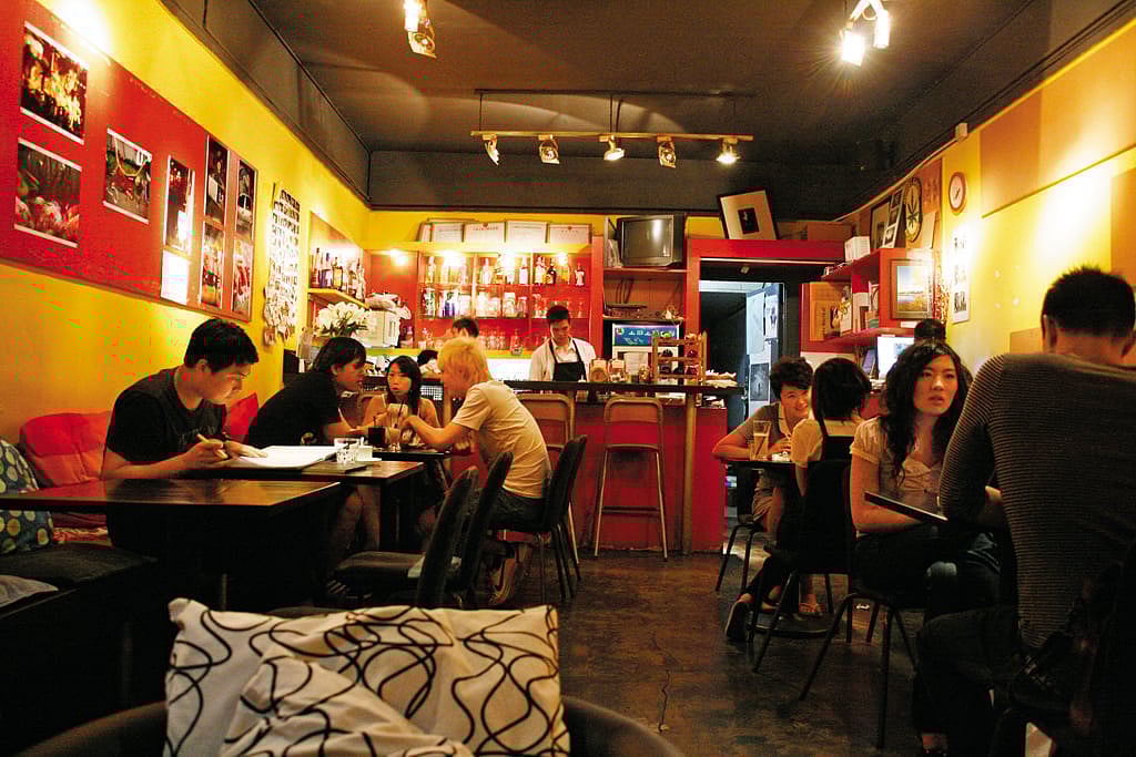 At a cafe in Shanghai